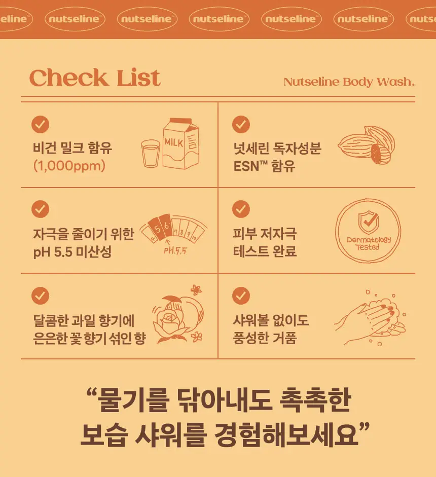 넛세린 슈퍼 넛 밀크 바디워시 500ml 상세페이지 3