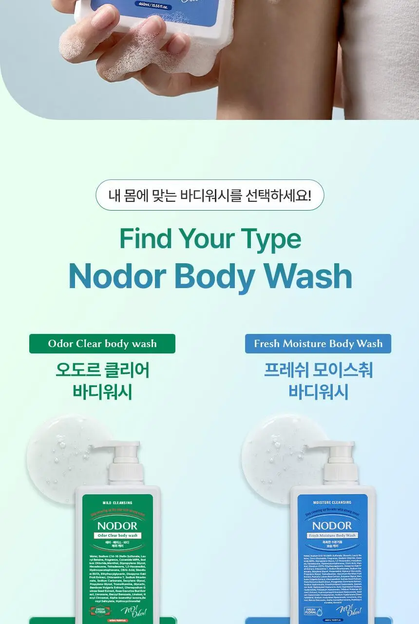 노도르 프레쉬 모이스춰 바디워시 460ml 상세페이지 5