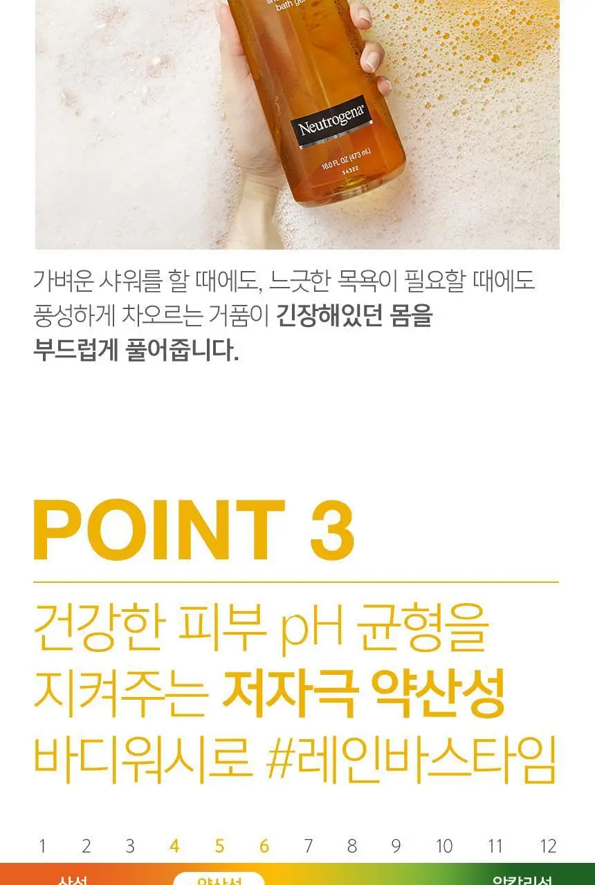 뉴트로지나 레인바스 바디워시 473ml (우디앰버/청량비누/애플허브 3종 택1) 상세페이지 6
