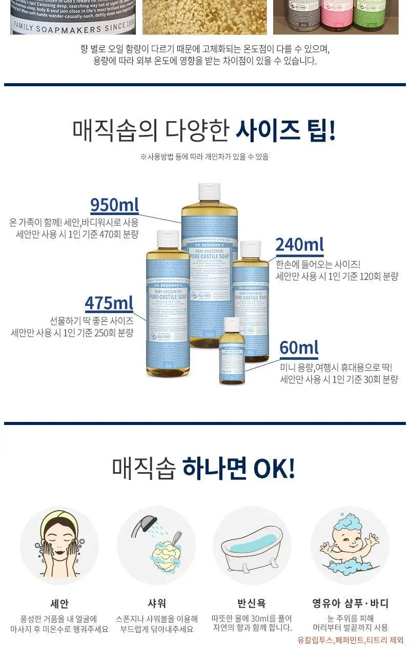 닥터브로너스 페퍼민트 퓨어 캐스틸 솝 60ml 상세페이지 7