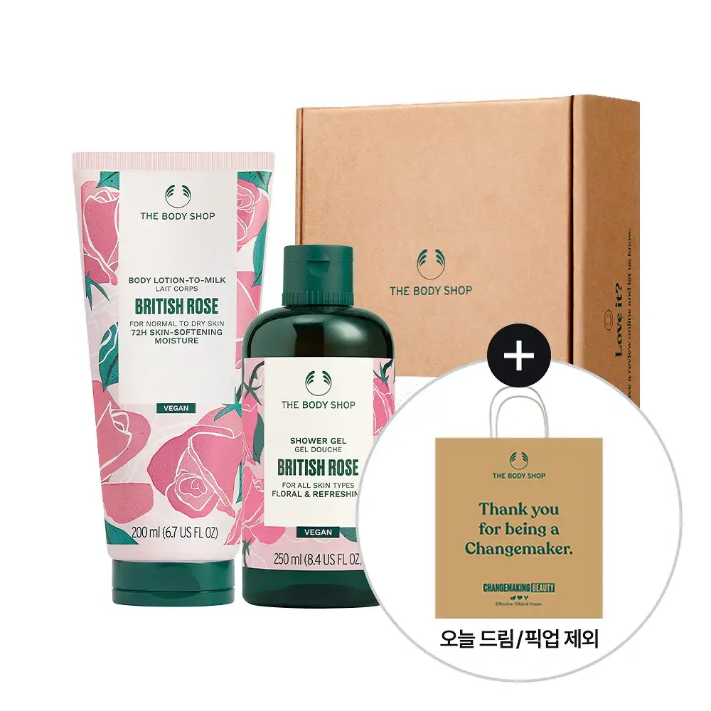 더바디샵 브리티쉬 로즈 바디케어 2종 세트(샤워젤250ml+바디로션200ml)