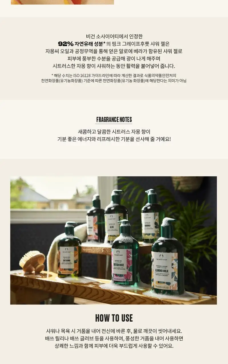 더바디샵 핑크 그레이프후룻 샤워젤 750ml 상세페이지 2