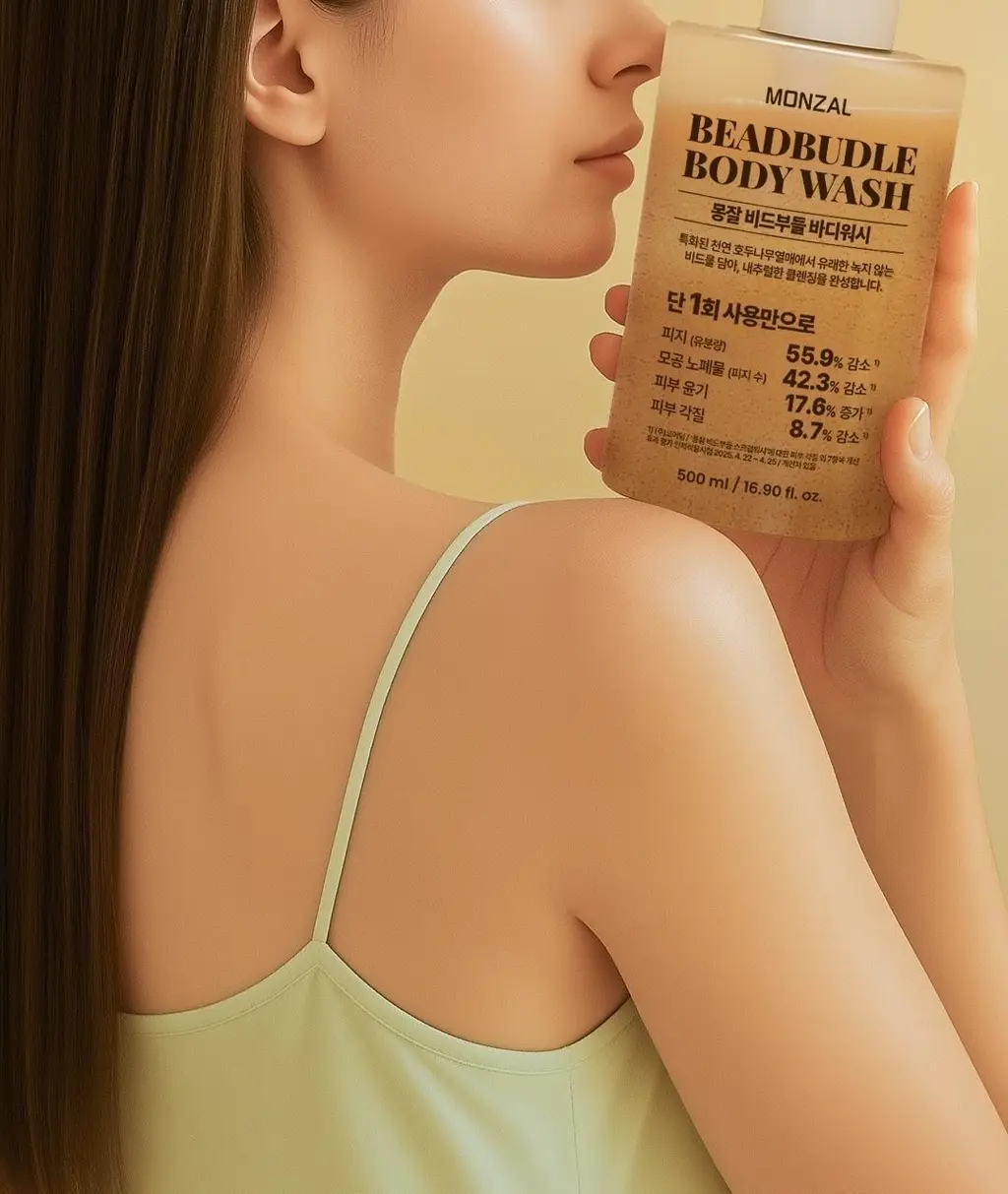 몽잘 비드부들 스크럽 바디워시 500g 단품/기획 (천연 호두 비드 함유) 상세페이지 2