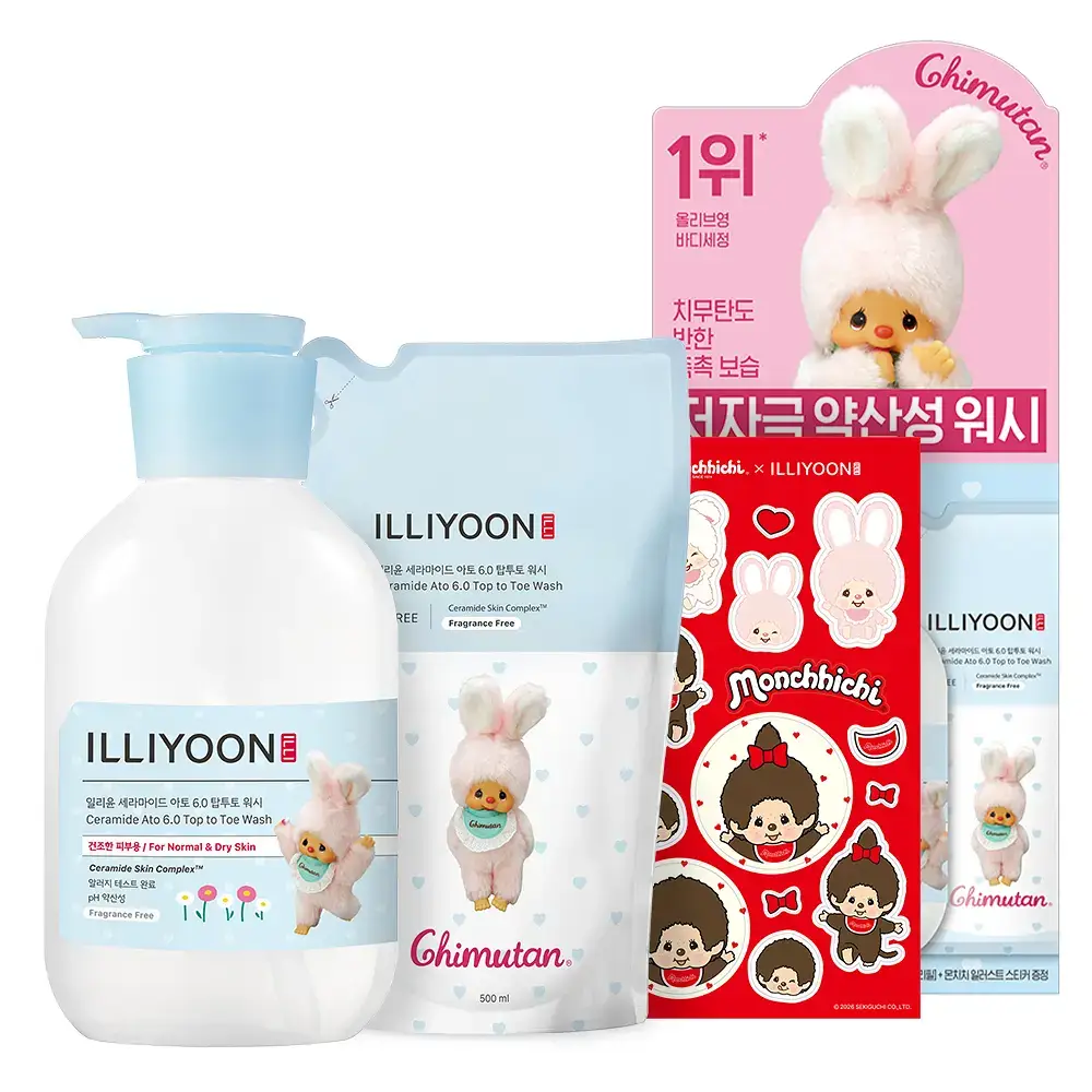 일리윤 세라마이드 아토6.0 탑투토워시 몬치치 에디션(500ml+500ml리필+한정굿즈 기획)