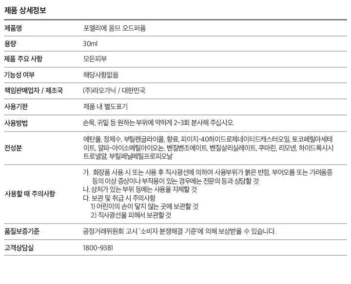 포엘리에 옴므 올인원 로션 바디워시 퍼퓸 샴푸 모음전 상세페이지 67