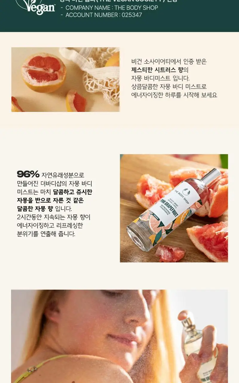 더바디샵 핑크 그레이프후룻 바디 미스트 100ml 상세페이지 2