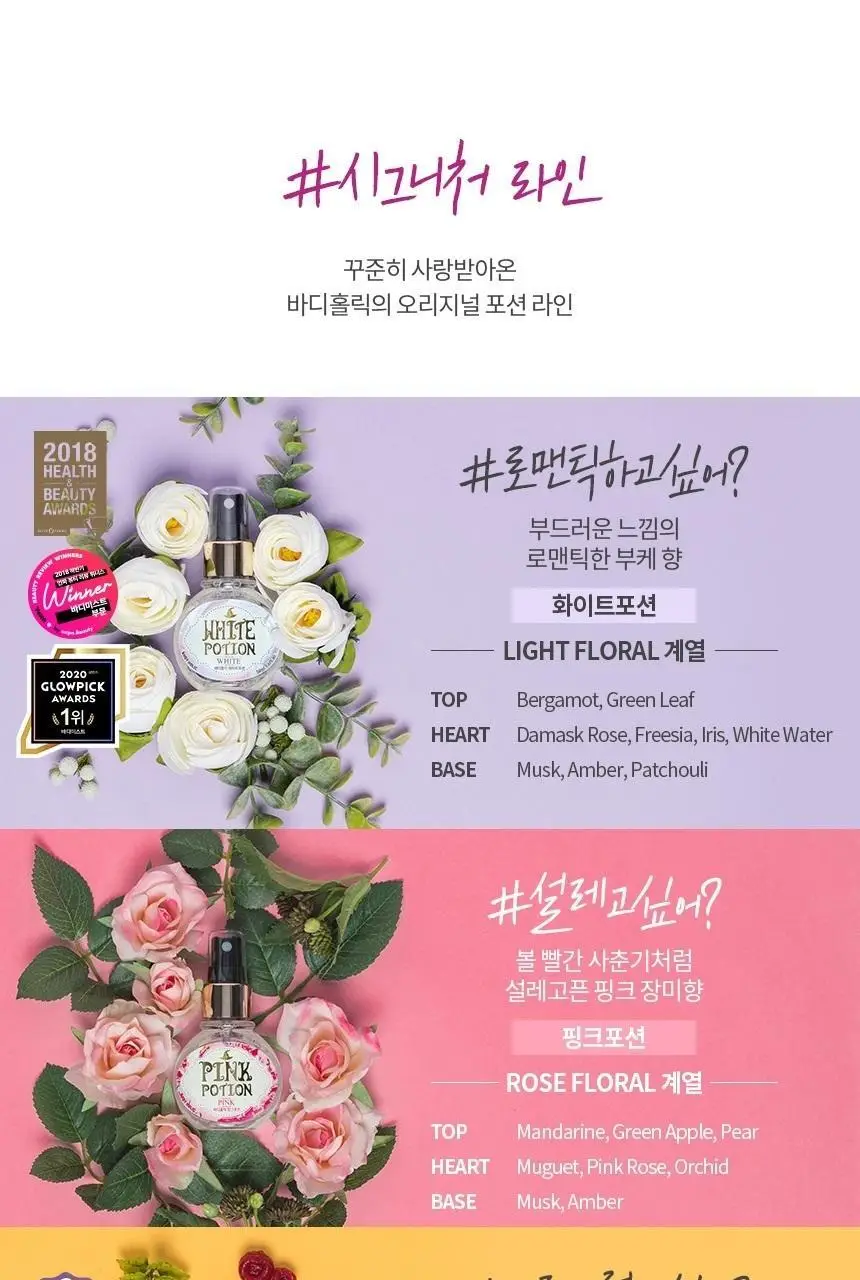 바디홀릭 바디&헤어미스트 옐로우포션 50ml 상세페이지 3