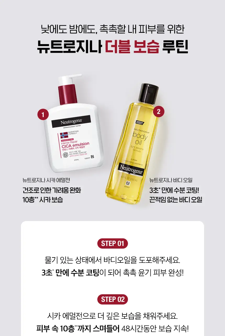 뉴트로지나 바디오일 473ml + 괄사 기획팩 상세페이지 2