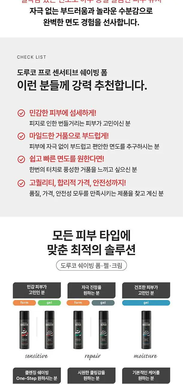 도루코 프로 센서티브 쉐이빙 폼 210ml 상세페이지 2