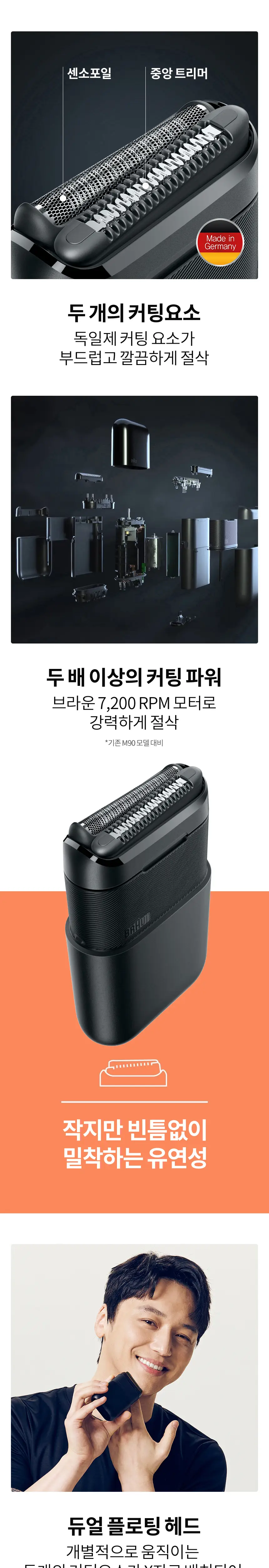 브라운 휴대용 면도기 시리즈X M1012 블랙 상세페이지 3