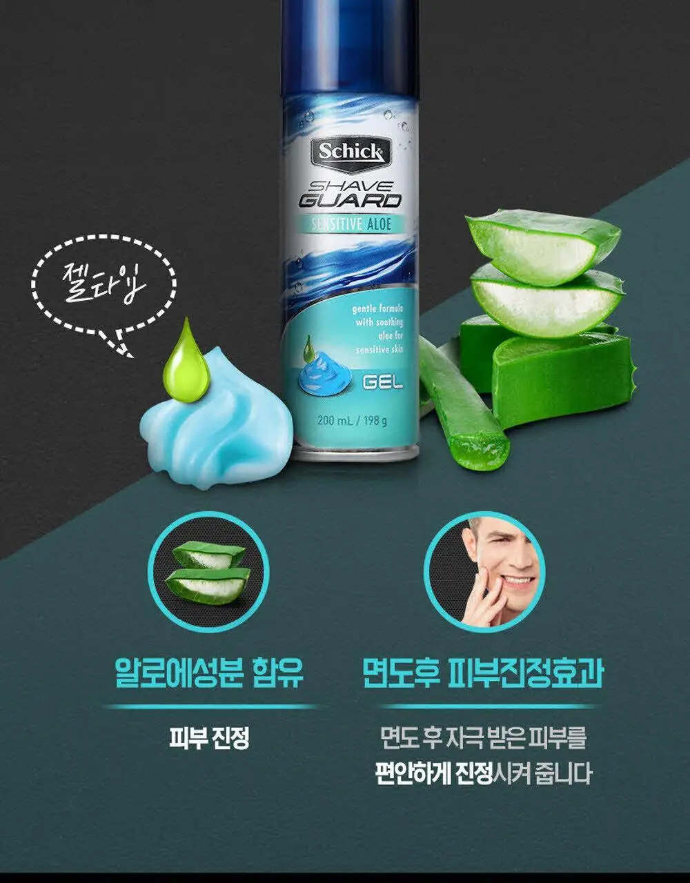 쉬크 쉐이브가드 쉐이빙폼 210g 2종 택 1 (센서티브 라임/워시앤쉐이브) 상세페이지 8