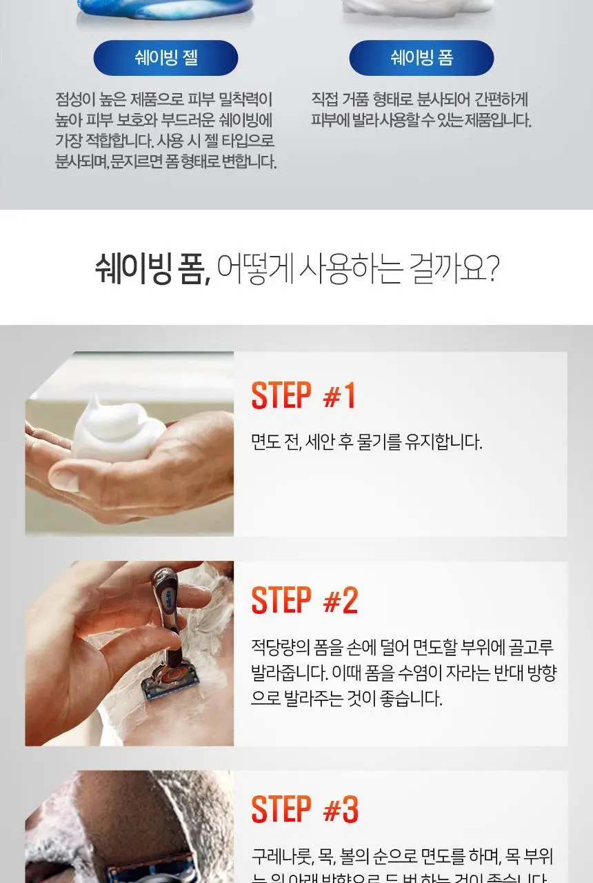 질레트 프로글라이드 센서티브 폼 245g 2개입 상세페이지 4