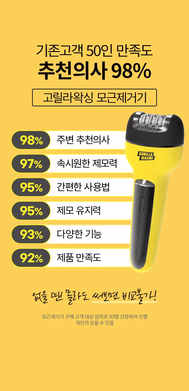 고릴라왁싱 모근제거기 바디트리머 제모기 상세페이지 10