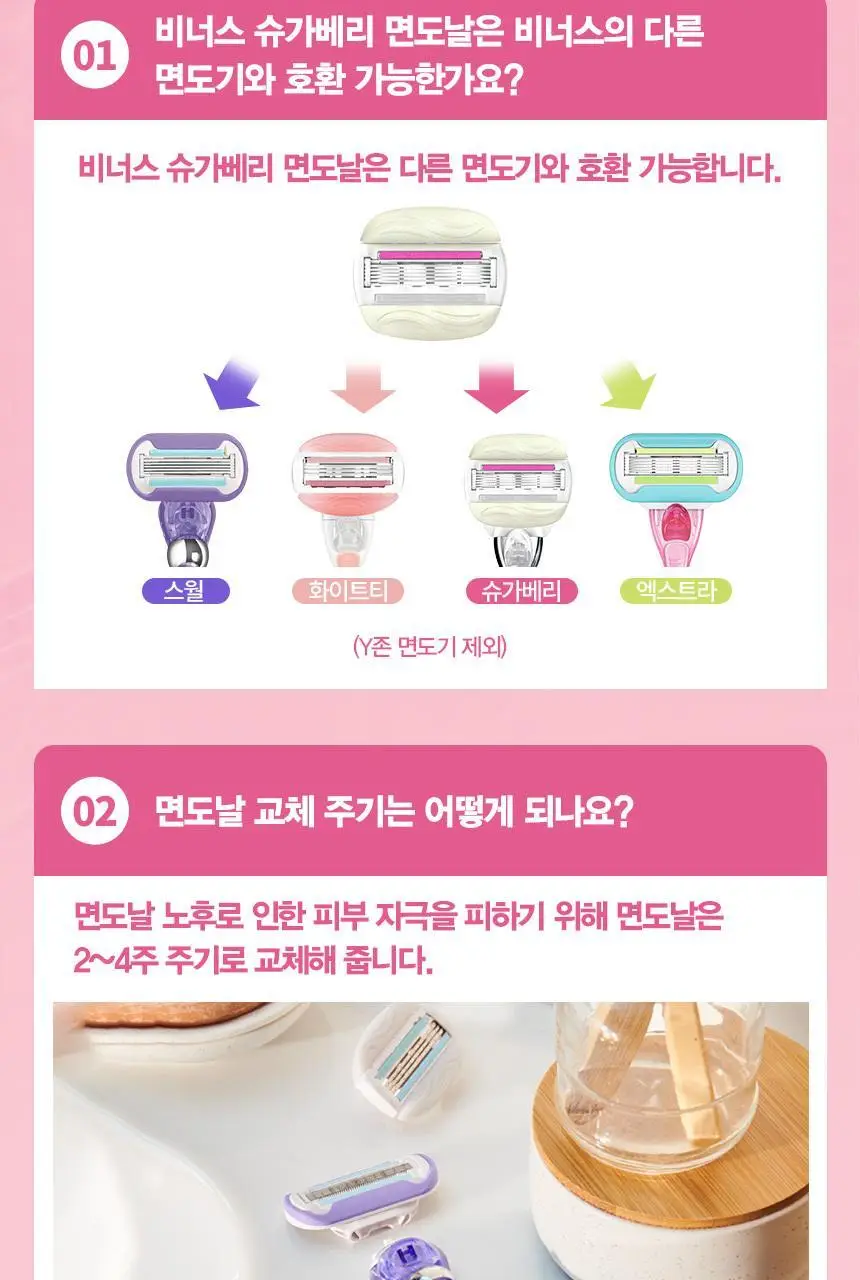 비너스 올레이 슈가베리 면도기 본품기획/리필 2종 택1 상세페이지 4