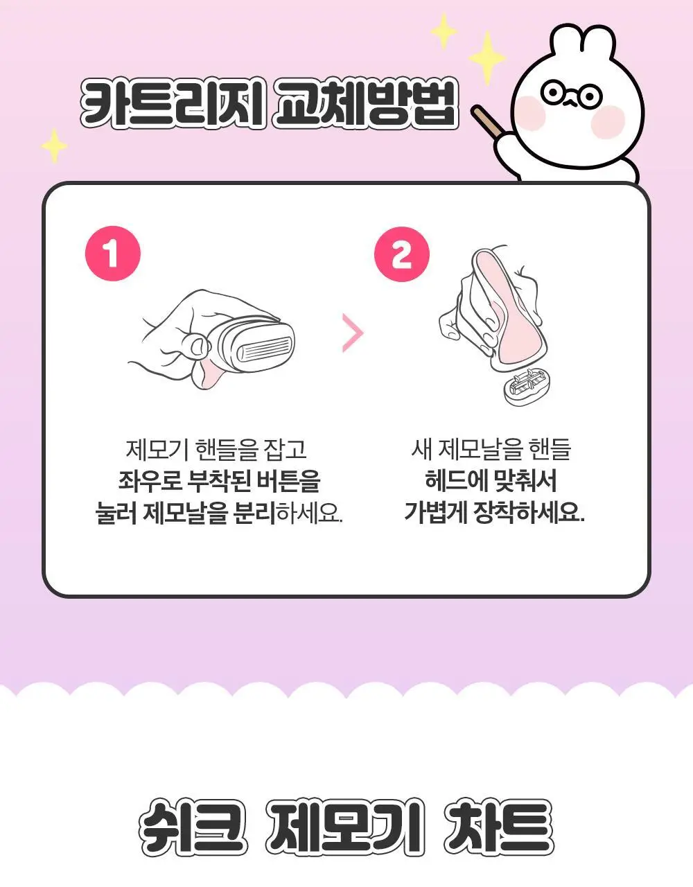 쉬크 인튜이션 토끼찡 곰돌찡 에디션 제모기 2종 택 1 (기+날1입) 상세페이지 22