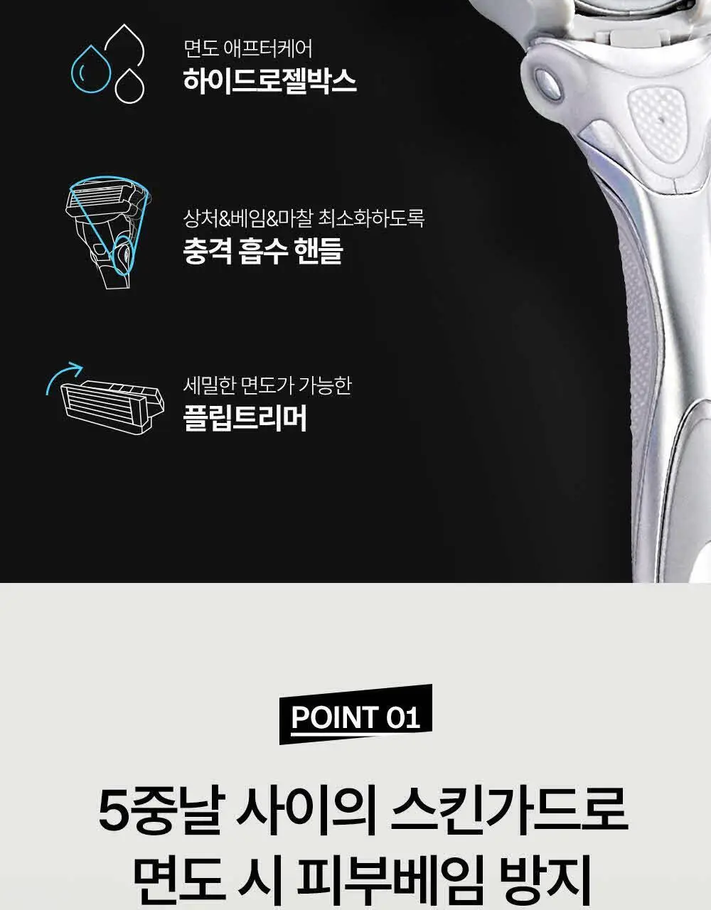 쉬크 하이드로5 스킨 프로텍터 면도기1+날13입+보호캡1 상세페이지 9