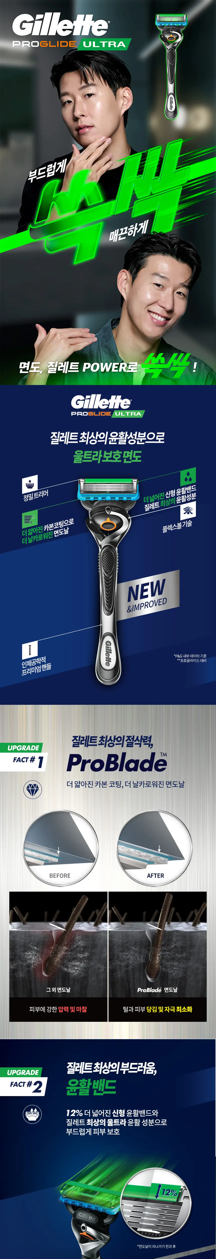 질레트 면도날 16입 (스킨텍/옐로우/칠/울트라) 상세페이지 4