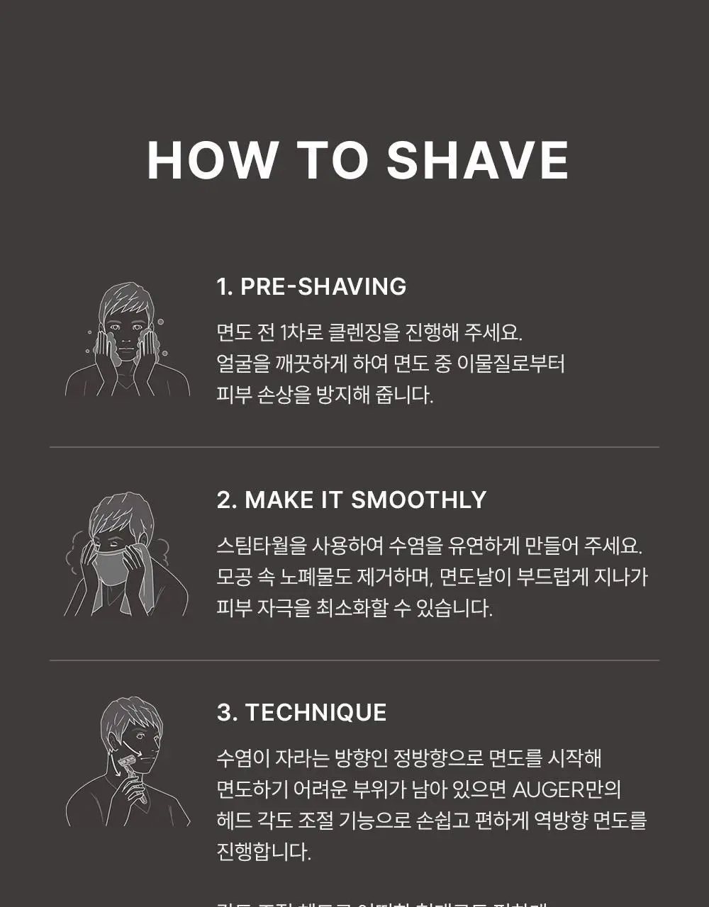 카이 AUGER 면도기 콤보 기획 (핸들+교체날5입) 상세페이지 13