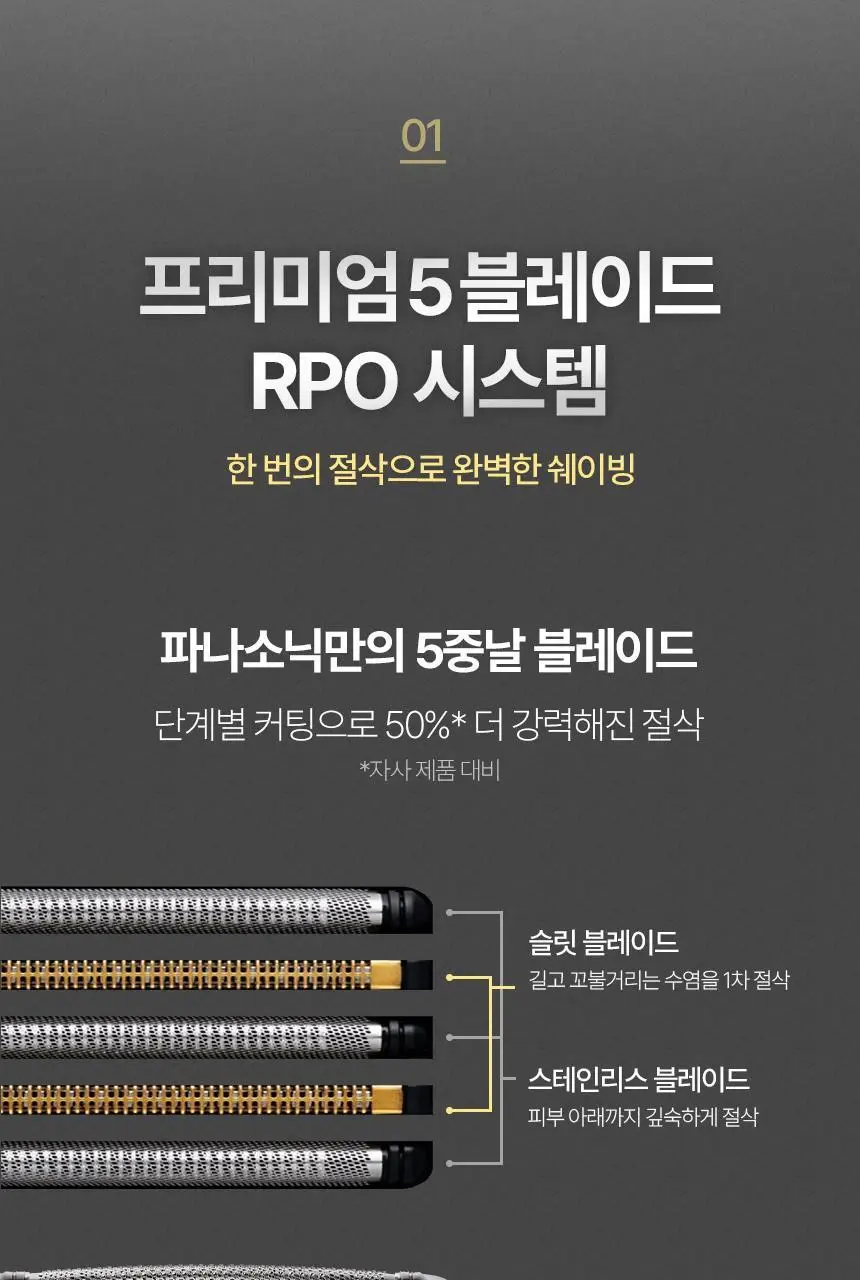 파나소닉 람대쉬 PRO 5중날 전기 면도기 ES-L550U 상세페이지 10