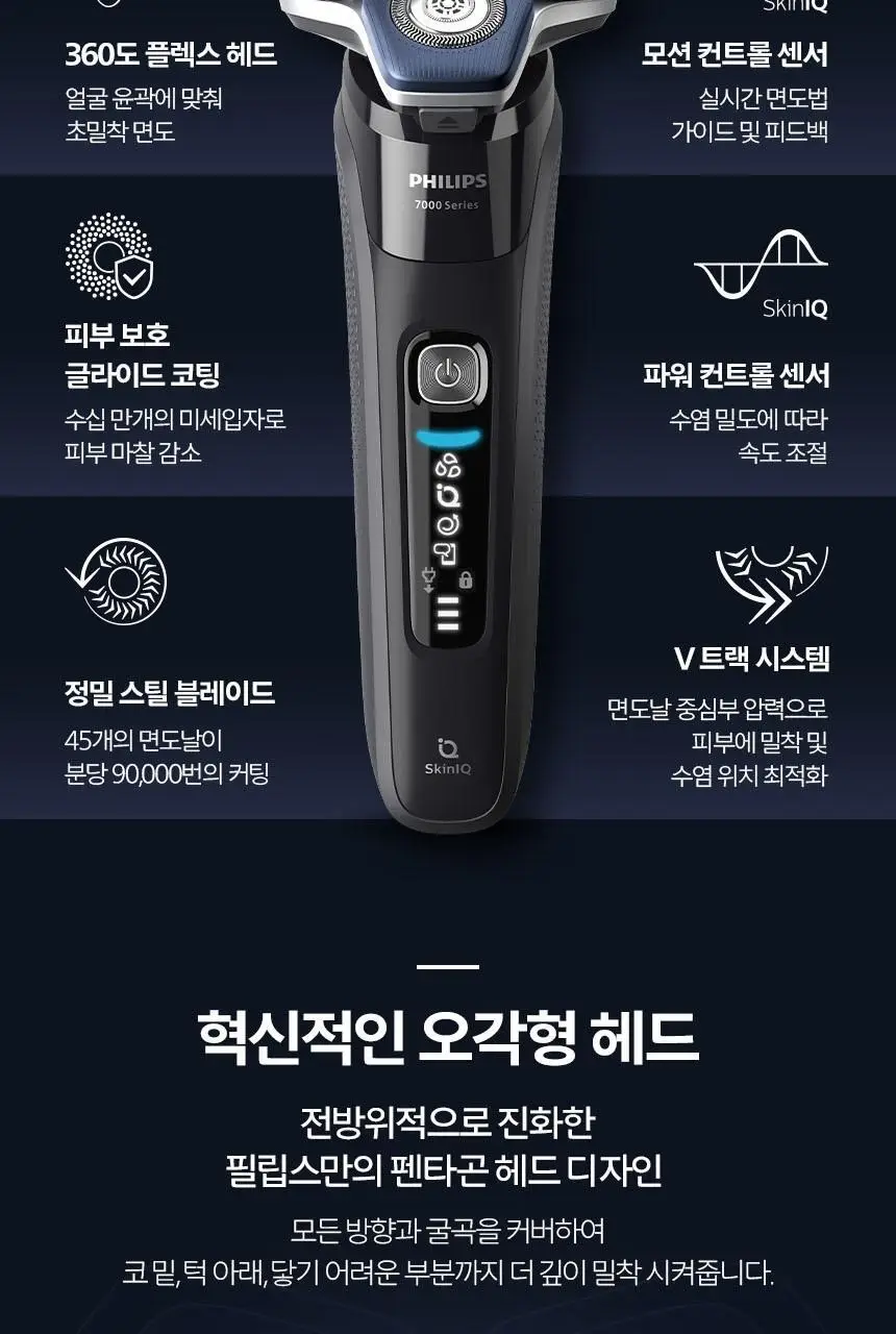 필립스 SkinIQ 7000 시리즈 전기면도기 (S7886/70) 상세페이지 5