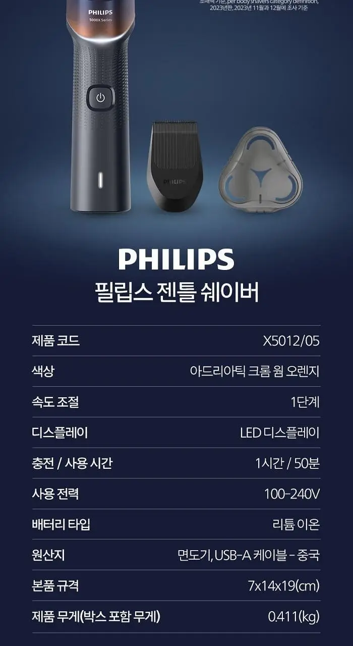 필립스 X5000 시리즈 전기면도기 (X5012/05) 상세페이지 23