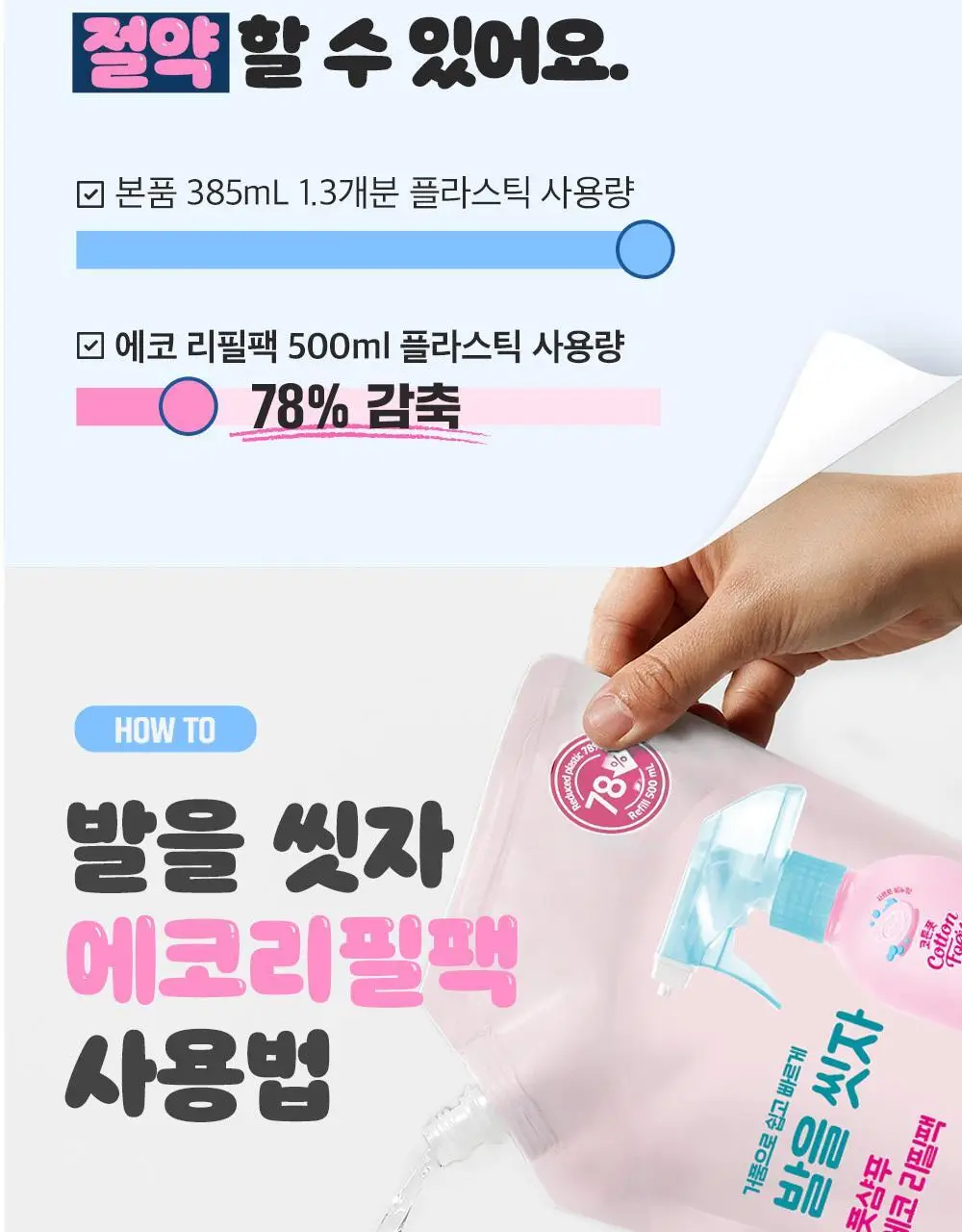 온더바디 발을씻자 코튼 풋샴푸 리필 500ml 4종 택1 (레몬/자몽/쿨링/비누향) 상세페이지 17