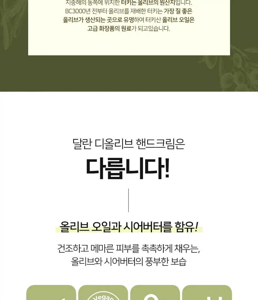달란 디올리브 너리싱 핸드크림 2종 세트(너리싱 크림 60ml+인텐시브 크림 20ml) 상세페이지 2
