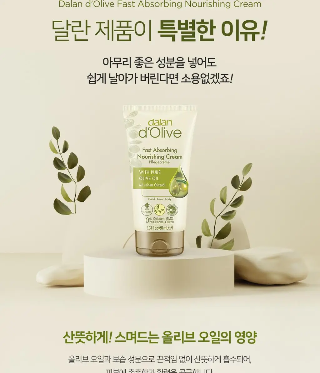 달란 디올리브 퓨어 올리브 너리싱 핸드크림 60ml 상세페이지 6