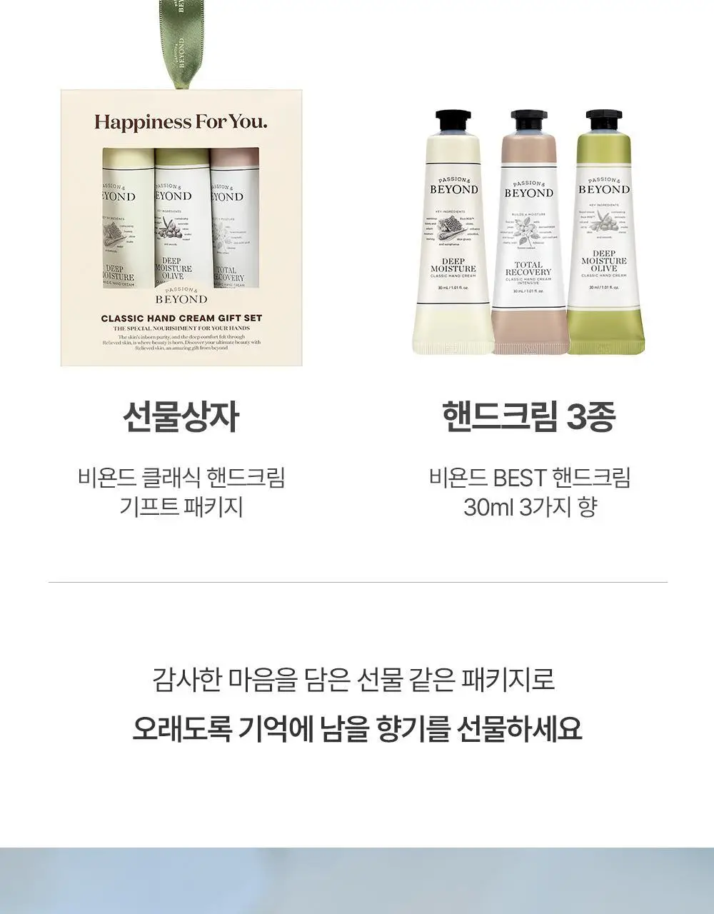 비욘드 클래식 핸드크림 30ml 3종 기프트 세트(30ml+30ml+30ml) 상세페이지 2