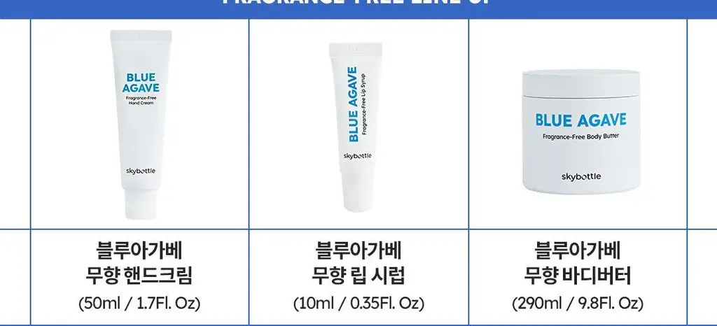 스카이보틀 블루아가베 고보습 무향 핸드크림 50ml 상세페이지 13