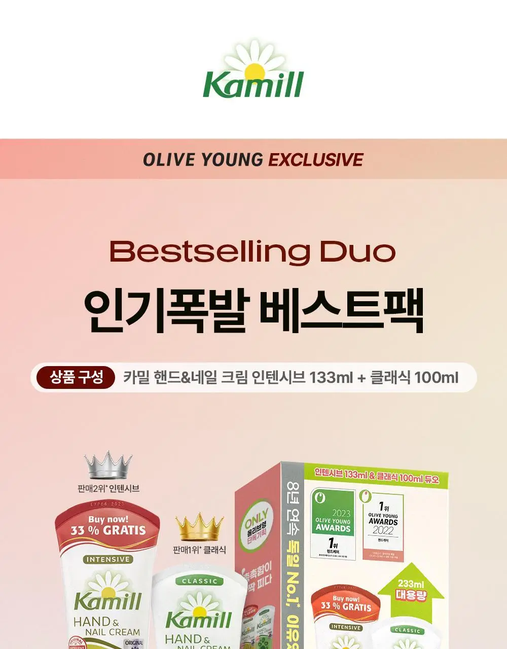 카밀 핸드앤네일 크림 베스트 듀오세트 (인텐시브133ml+클래식100ml) 상세페이지 4