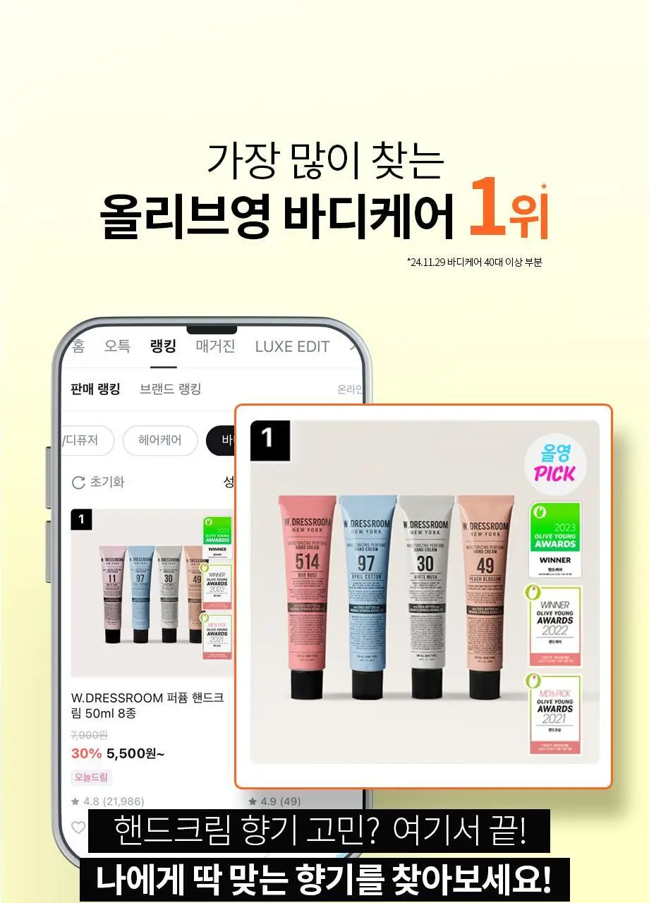 W.DRESSROOM 퍼퓸 핸드크림 50ml 6종 상세페이지 4