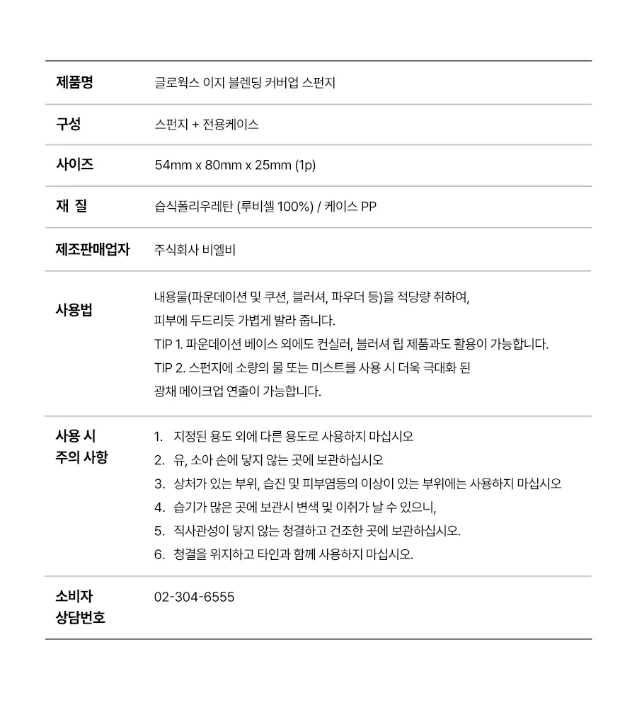 글로웍스 다이아 픽싱 스펀지 기획세트 (+핑거퍼프 6p) 상세페이지 40