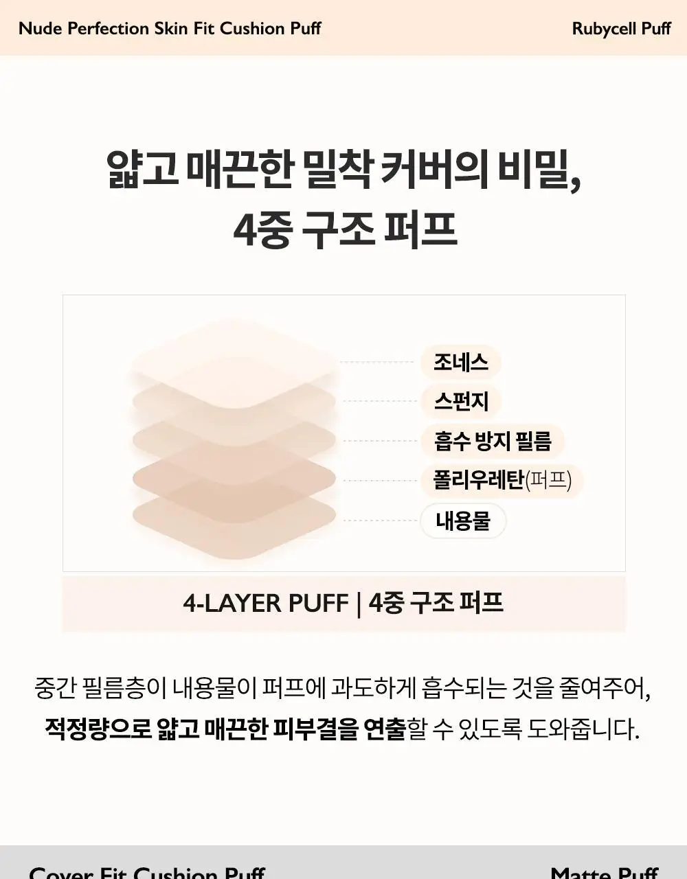 비디비치 스킨 핏/커버 핏 쿠션 퍼프 5P (2종 택 1) 상세페이지 13