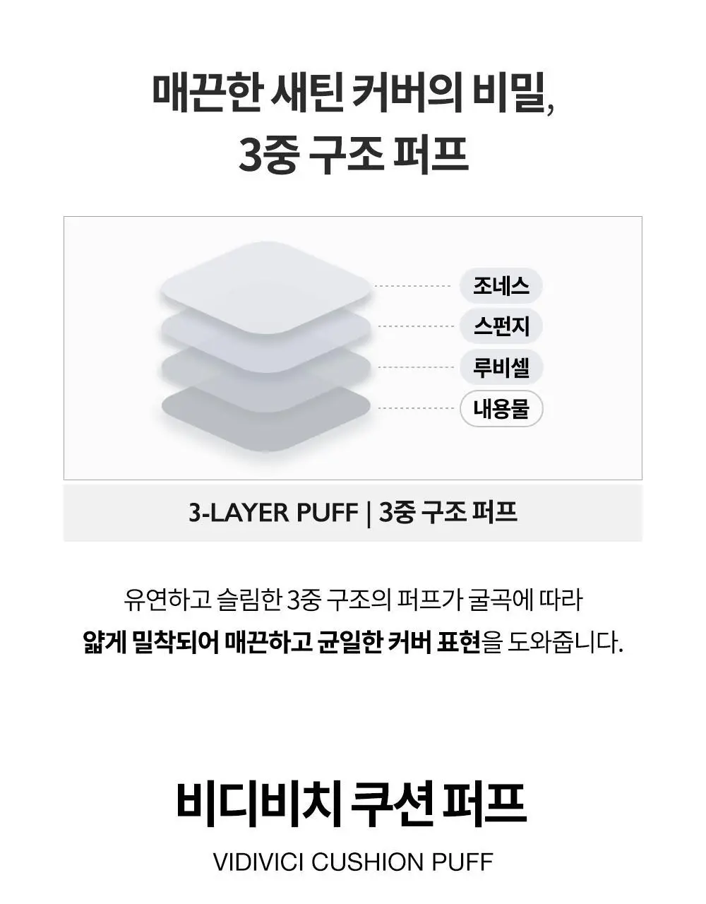 비디비치 스킨 핏/커버 핏 쿠션 퍼프 5P (2종 택 1) 상세페이지 17