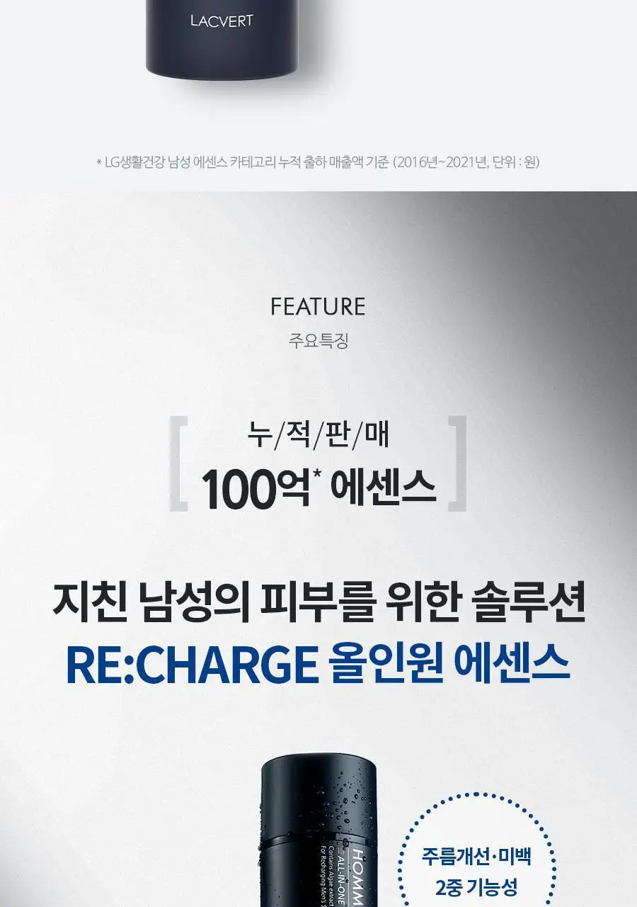 라끄베르 옴므 리차지 올인원 에센스 150ml 기획 (+30ml 증정) 상세페이지 2