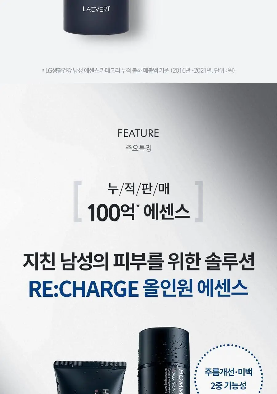 라끄베르 옴므 리차지 올인원 에센스 150ml 1+1 기획 상세페이지 2