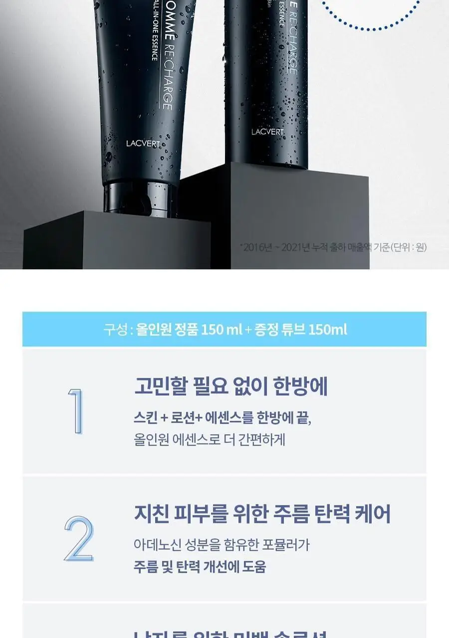라끄베르 옴므 리차지 올인원 에센스 150ml 1+1 기획 상세페이지 3