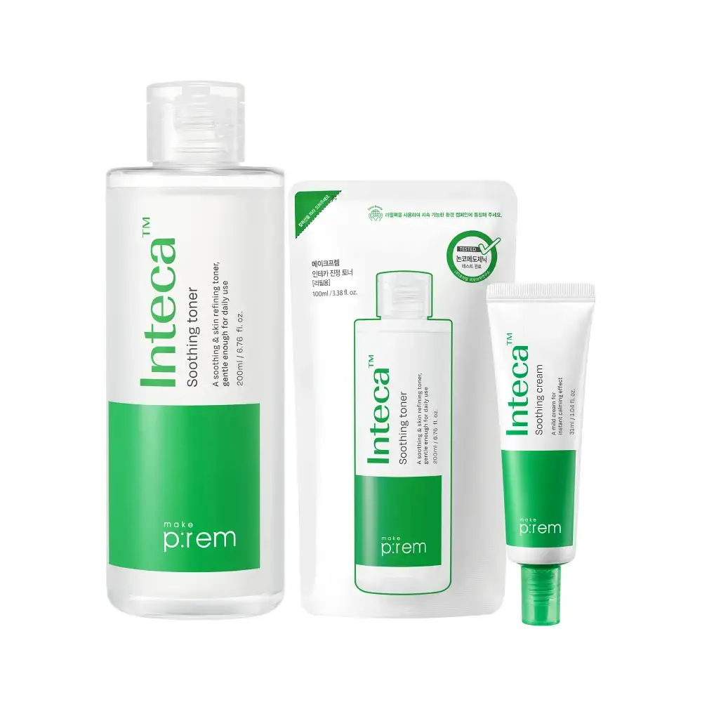 메이크프렘 인테카 진정 토너 200ml 기획(+리필 100ml+크림 31ml)