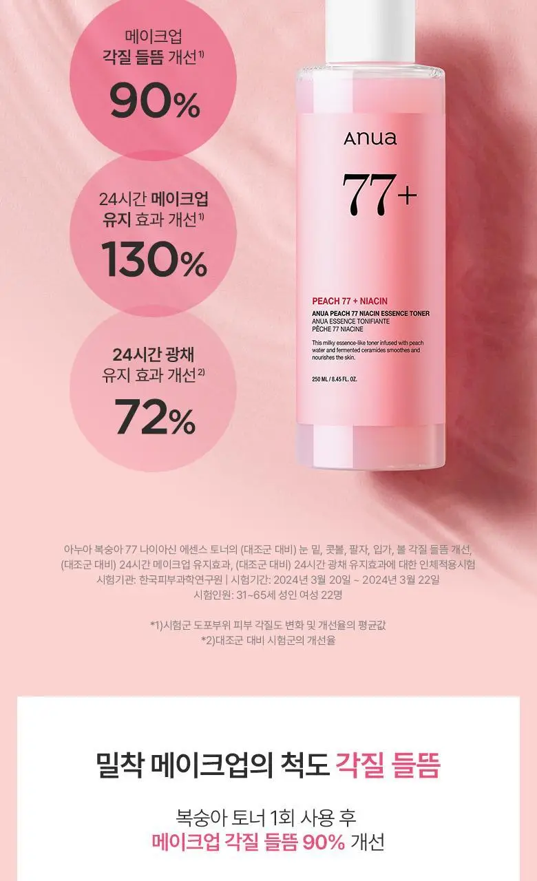아누아 복숭아 나이아신아마이드 에센스 토너 250mL 상세페이지 5