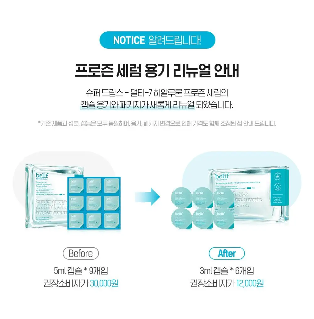 빌리프 슈퍼드랍스 멀티-7 히알루론 프로즌 세럼 3ml X 6개입 상세페이지 3