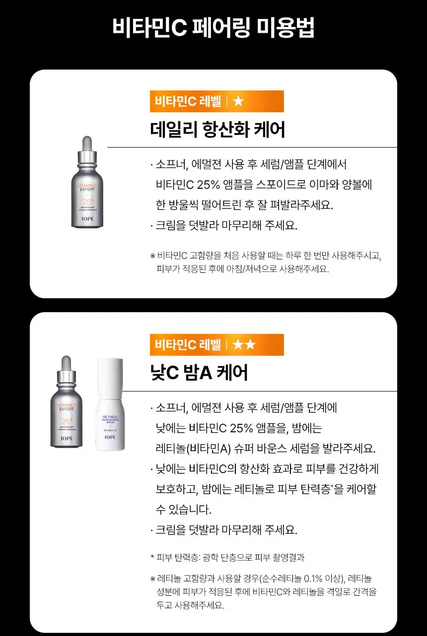 아이오페 비타민C 엑스퍼트 25% 항산화 토닝 앰플 23ml 기획 (+필패드 1매 + 선앰플 10ml) 상세페이지 17