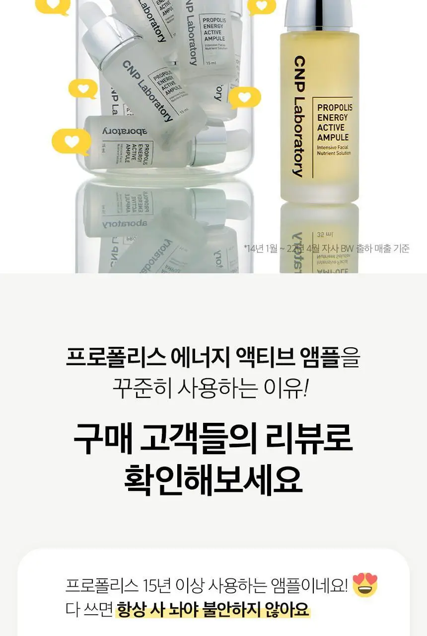 차앤박(CNP) 프로폴리스 액티브 앰플 더블기획(15ml+15ml) 상세페이지 6