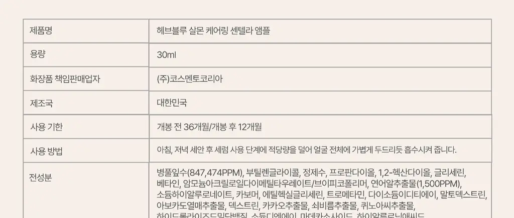 헤브블루 살몬 PDRN 케어링 센텔라 앰플 30ml 상세페이지 22