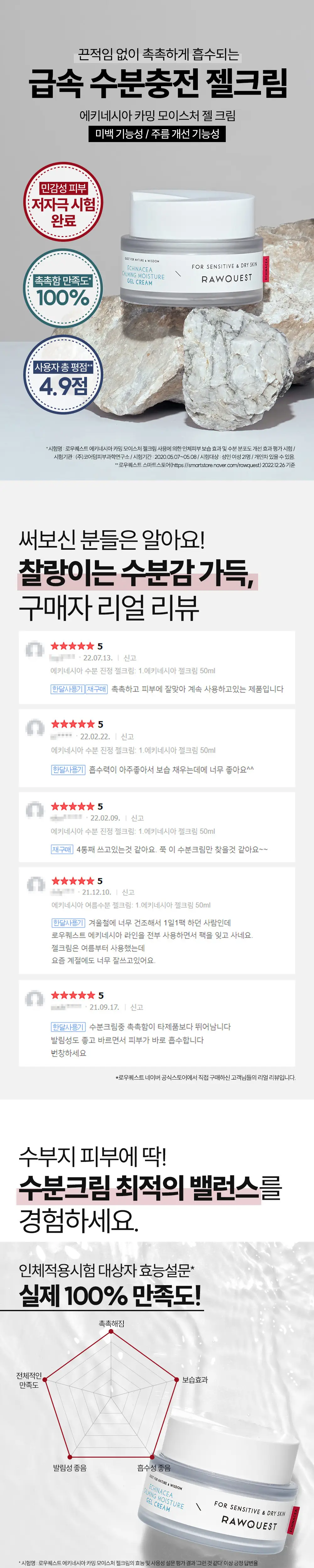 로우퀘스트 에키네시아 카밍 모이스처 젤 크림 50ml 상세페이지 4