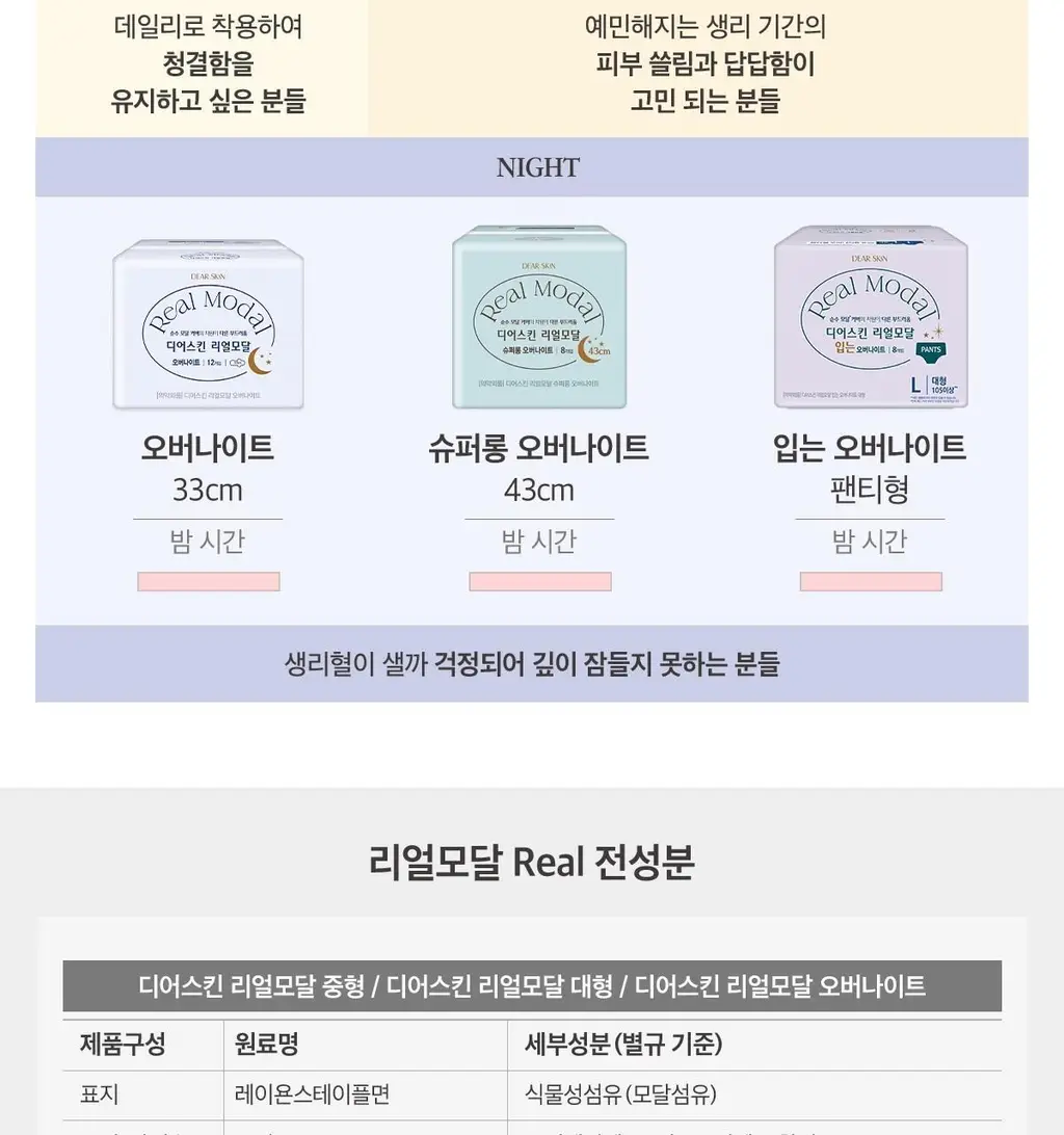 디어스킨 리얼모달 입는오버나이트 8팩 2종 택 1 상세페이지 19