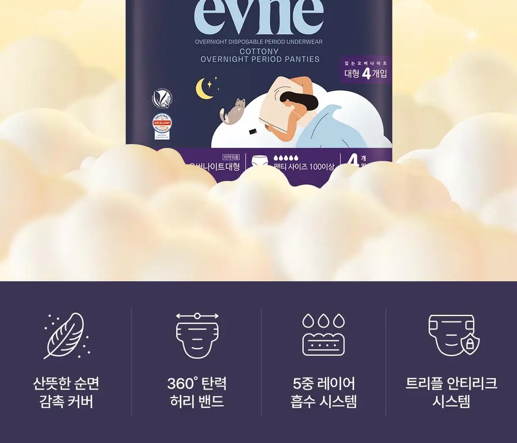 이브네 입는 오버나이트 4P 4종 택 1 (중형/대형) 상세페이지 2