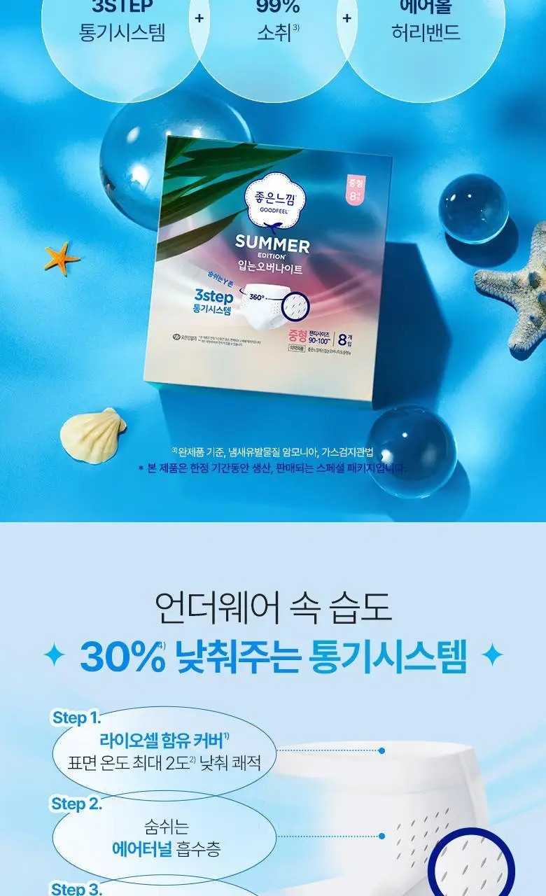 좋은느낌 썸머 입는오버나이트 3팩 번들 2종 택1 (중형/대형) 상세페이지 5