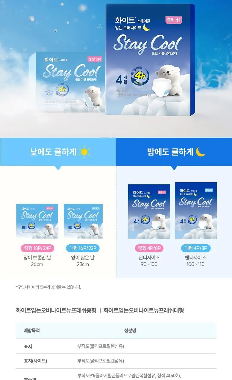 화이트 스테이쿨 입는오버나이트 3팩 번들 2종 택1 (중형/대형) 상세페이지 8