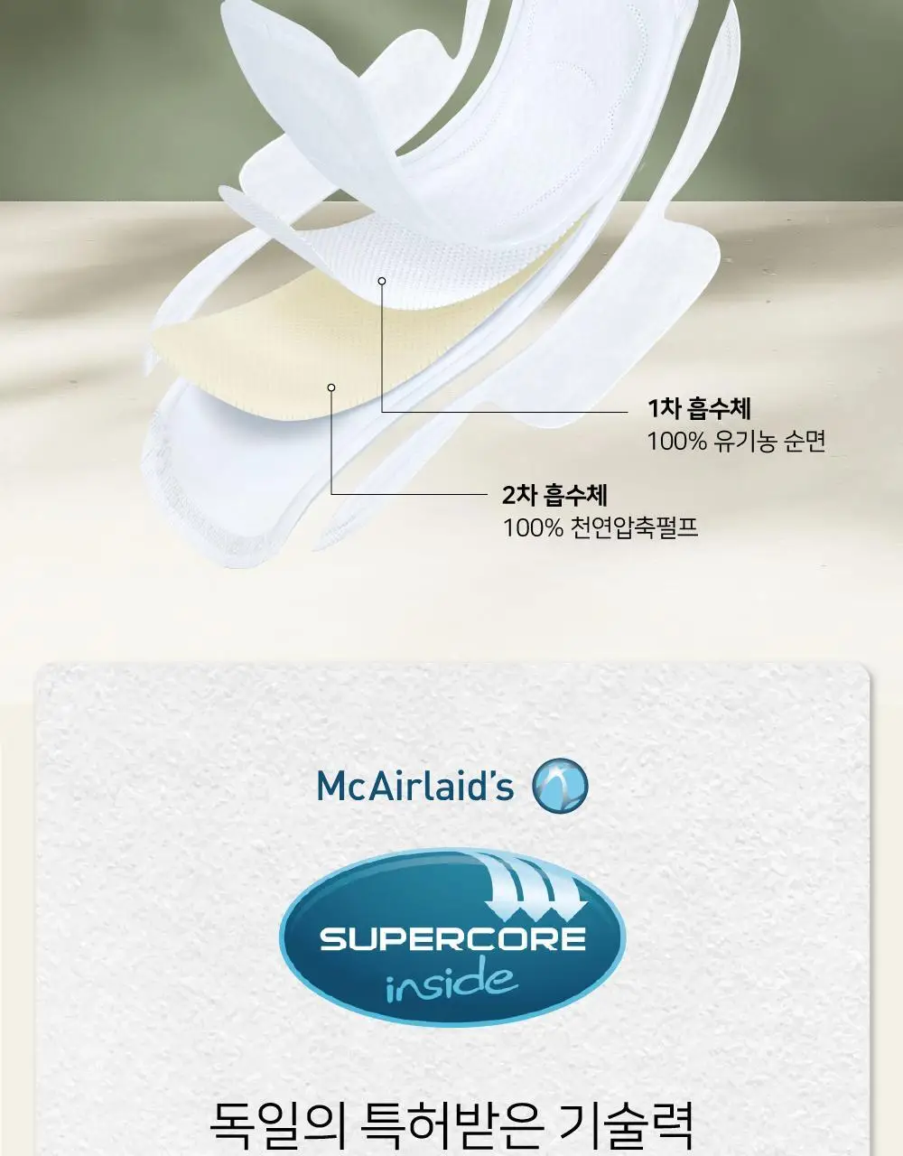 오드리선 TCF 더블코어 생리대 3종 택 1 (팬티라이너/중형/대형) 상세페이지 8